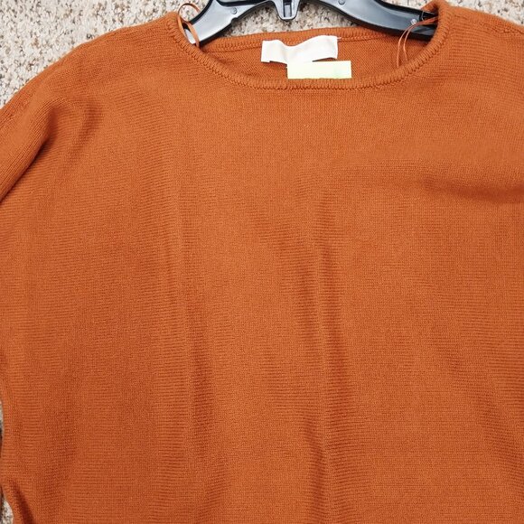 3412 Size Large Michael Michael Kors Rust Sweater with Zipper On the Bottom Side - Picture 5 of 11
